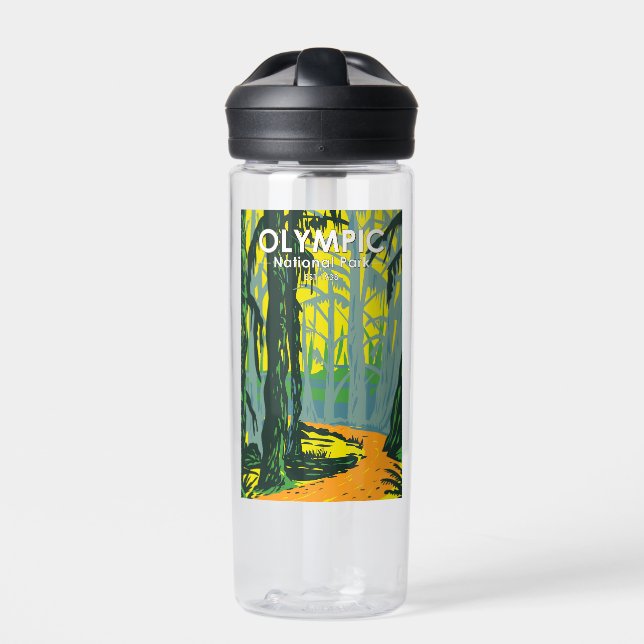Olympic National Park Washington Hoh Rainforest Water Bottle (Front)