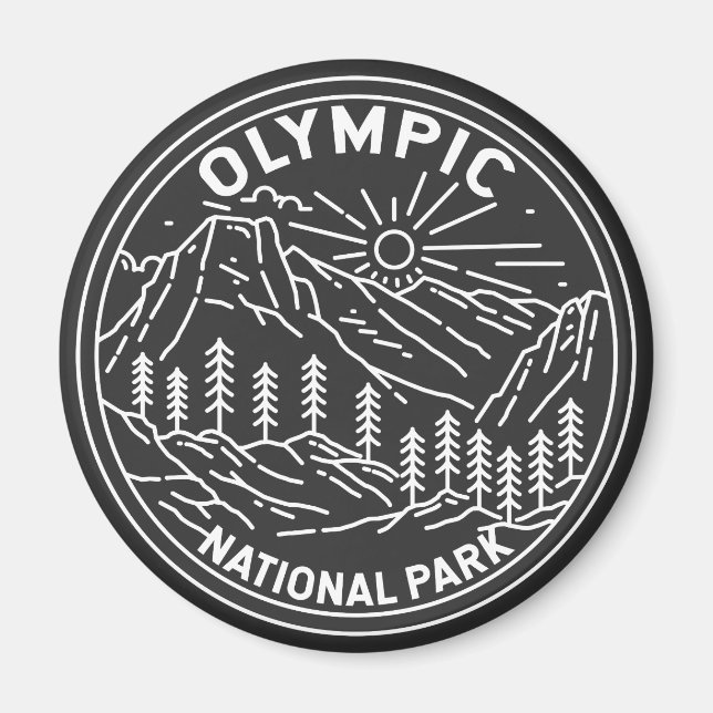 Olympic National Park Washington Monoline  Magnet (Front)
