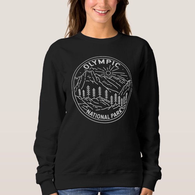 Olympic National Park Washington Monoline  Sweatshirt (Front)