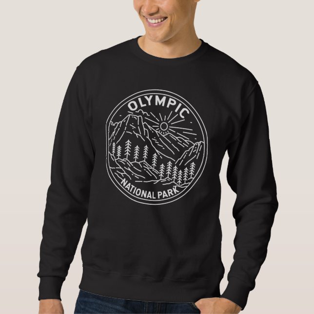 Olympic National Park Washington Monoline  Sweatshirt (Front)