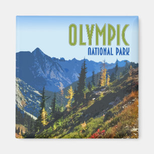 Olympic National Park Washington State Vintage Magnet
