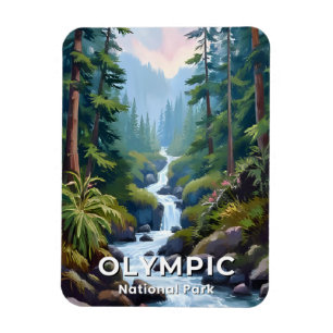 Olympic National Park Washington Travel Art Magnet