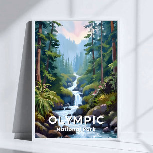 Olympic National Park Washington Travel Poster