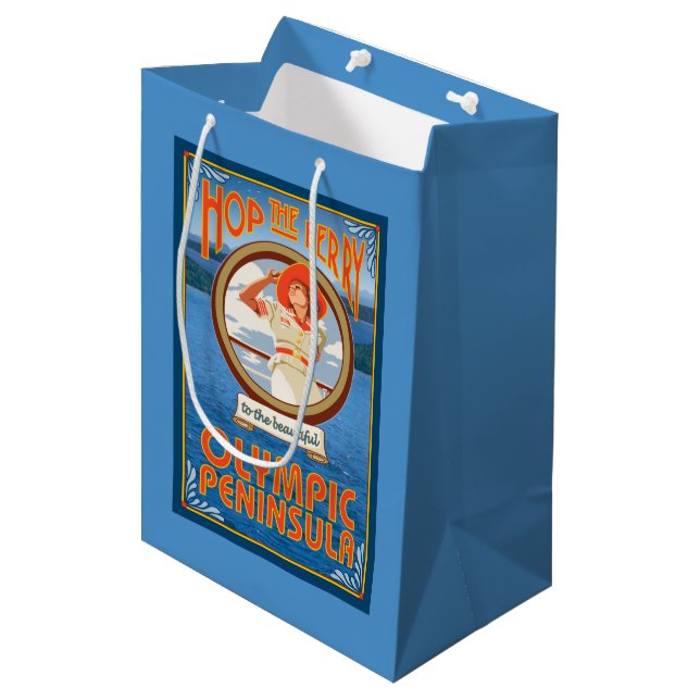 Olympic Peninsula, WashingtonHop the Ferry Medium Gift Bag (Front Angled)