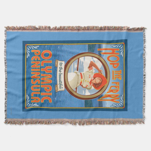 Olympic Peninsula, WashingtonHop the Ferry Throw Blanket (Front)