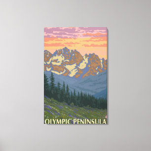 Olympic Peninsula, WashingtonSpring Flowers Canvas Print