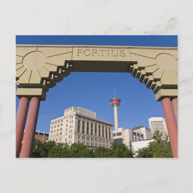 Olympic Plaza and Calgary Tower, Alberta, Canada Postcard (Front)
