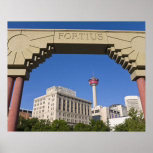 Olympic Plaza and Calgary Tower, Alberta, Canada Poster