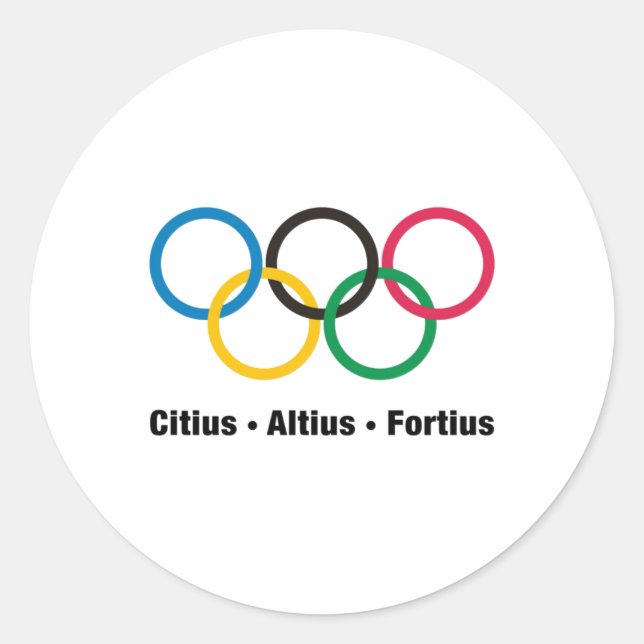 Olympic Rings With Olympic Slogan Sticker  (Front)