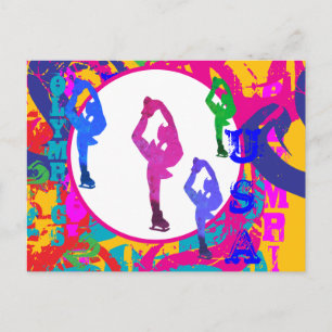 OLYMPIC SKATING  POSTCARD
