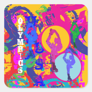 OLYMPIC SKATING  SQUARE STICKER