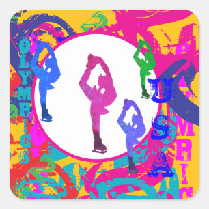 OLYMPIC SKATING  SQUARE STICKER