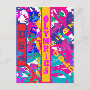 OLYMPIC SKIING POSTCARD