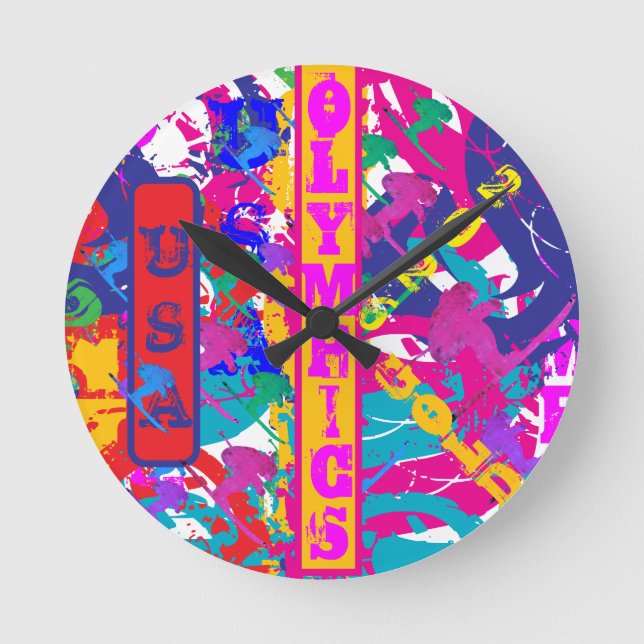 OLYMPIC SKIING ROUND CLOCK (Front)