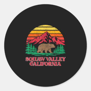 Olympic valley california grizzly bear vintage classic round sticker