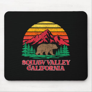 Olympic valley california grizzly bear vintage mouse pad