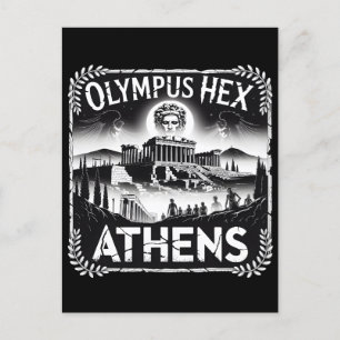 Olympus Hex Athens Greece Haunted Ruins Halloween Holiday Postcard