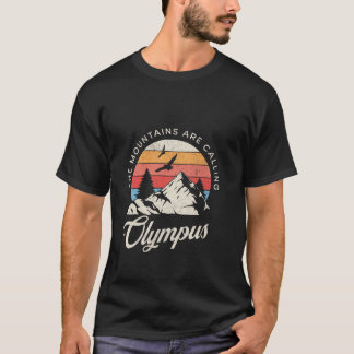 Olympus Tee Retro Vintage Mountains Nature Hiking 