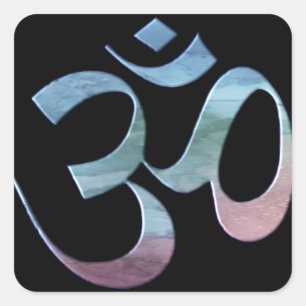 Om 1 square sticker