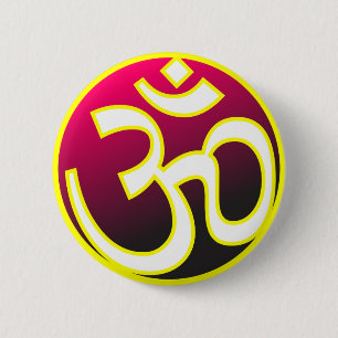 Om 6 Cm Round Badge
