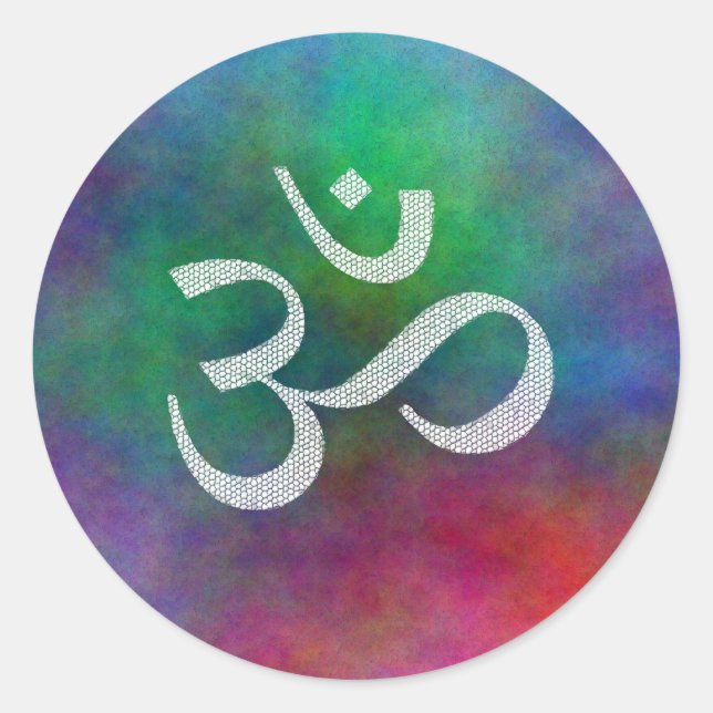 Om Aum Classic Round Sticker (Front)