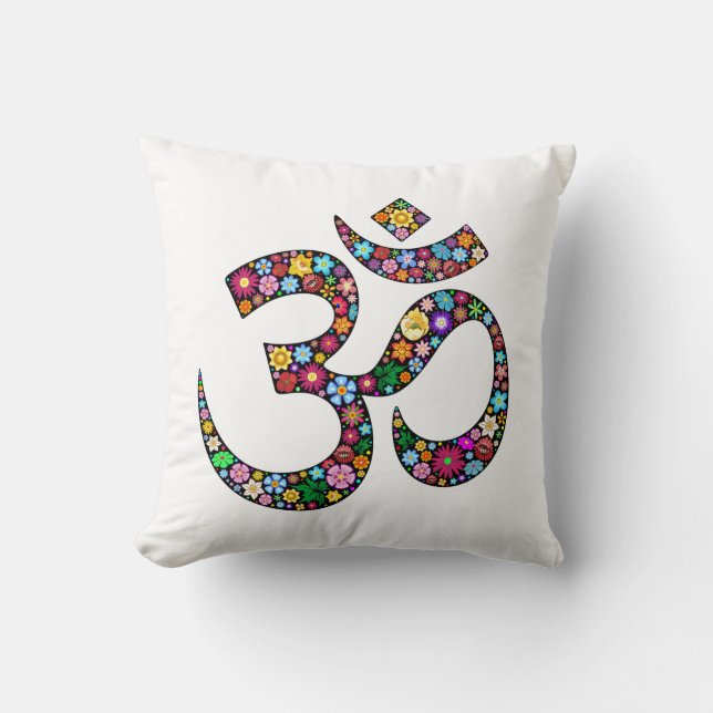 Om Aum Namaste Yoga Symbol pillow (Front)
