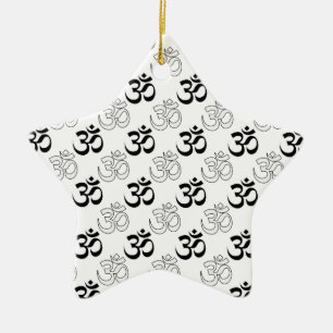 Om, Aum Symbol Ceramic Tree Decoration