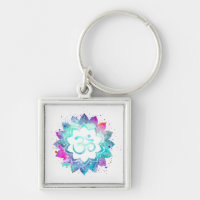 *~* OM AUM Symbol Lotus Lily  Watercolor  Mandala