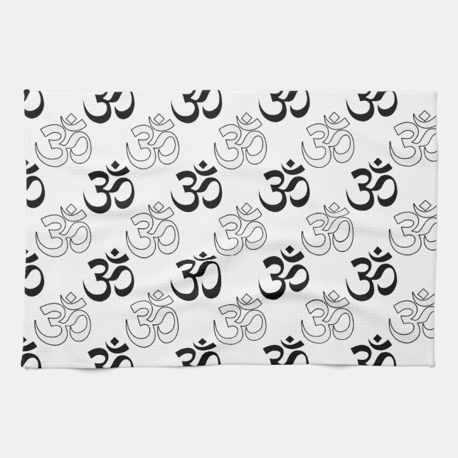 Om, Aum Symbol Tea Towel (Horizontal)
