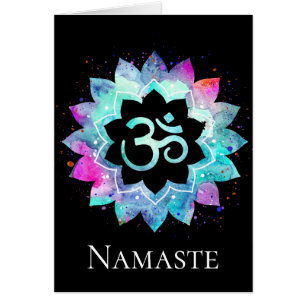 *~* OM AUM Symbol Watercolor Lotus Mandala