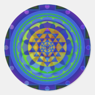 Om (AUM) Yantra mandala Classic Round Sticker