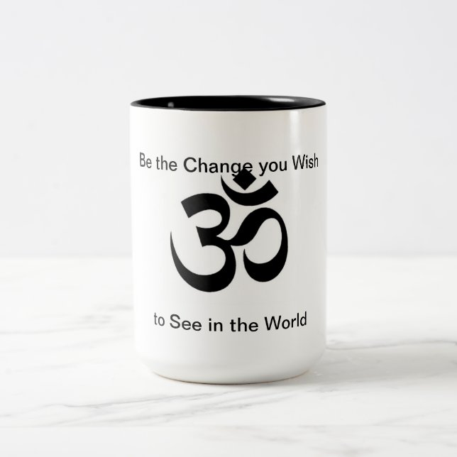 Om Be the Change Mug (Center)