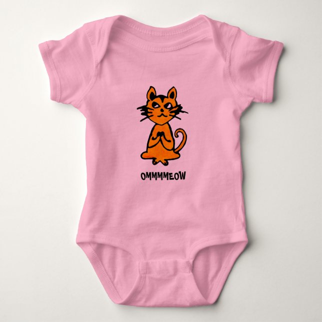 Om Cat - Baby Yoga Clothes Baby Bodysuit (Front)