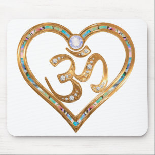 OM centred heart pad Mouse Pad