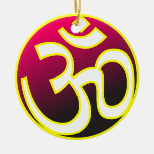 Om Ceramic Tree Decoration