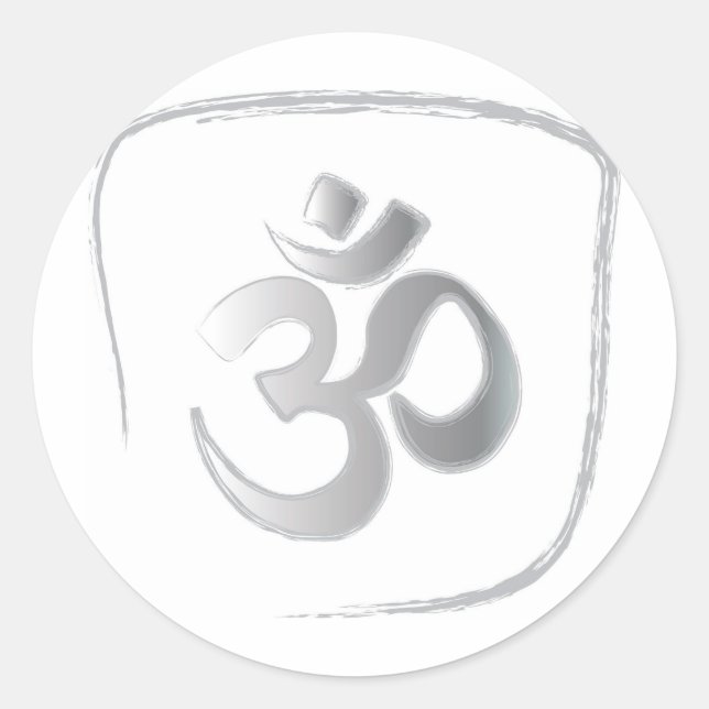 Om Classic Round Sticker (Front)