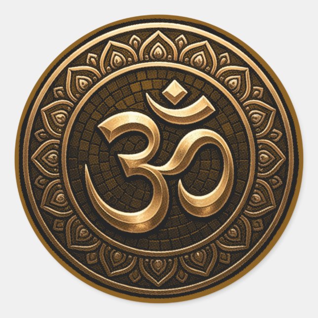 Om Classic Round Sticker (Front)