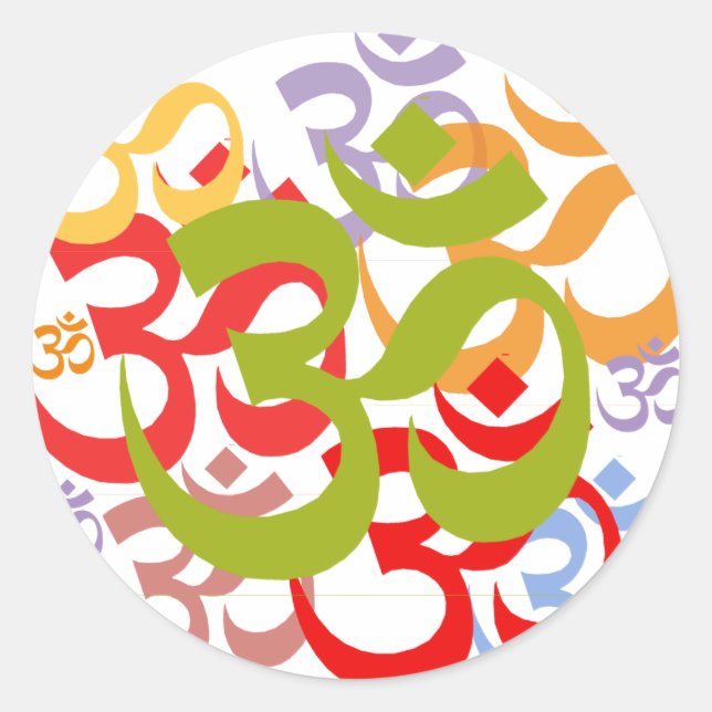 Om Classic Round Sticker (Front)