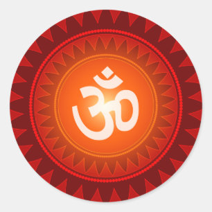 Om Design Classic Round Sticker
