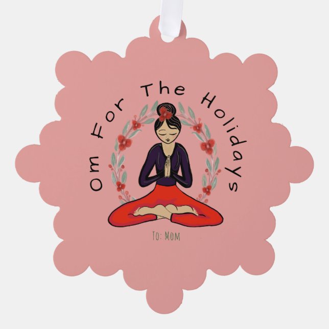 Om For The Holidays Ornament Card (Front)