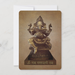 Om Gan Ganpataye Mantra to Lord Ganesha Card