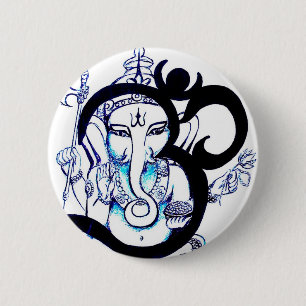 OM - Ganesha 6 Cm Round Badge
