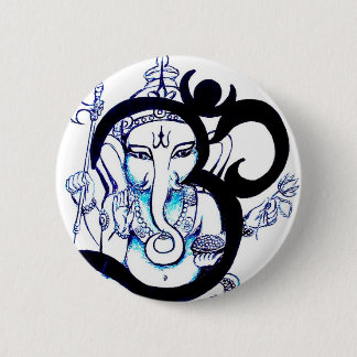 OM - Ganesha 6 Cm Round Badge
