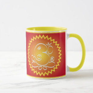 Om Ganesha with yellow star Mug
