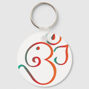 Om-ganpati-green-orange Key Ring