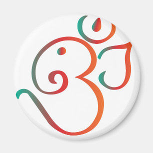 Om-ganpati-green-orange Magnet
