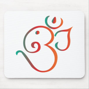 Om-ganpati-green-orange Mouse Pad