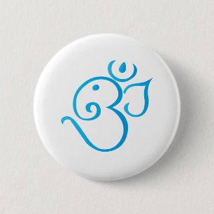 Om-ganpati-turqoise 6 Cm Round Badge