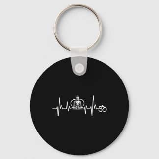 Om Heartbeat Funny Sacred Ohm Yoga Meditation Cool Key Ring
