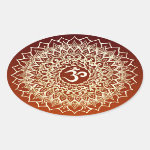 OM HINDU SYMBOL OVAL STICKER
